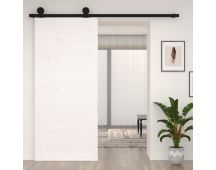 vidaXL Barn Door White 90x1.8x204.5 cm Solid Wood Pine