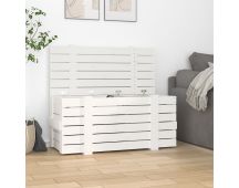 vidaXL Storage Box White 91x40.5x42 cm Solid Wood Pine