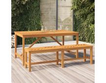 vidaXL Garden Dining Table 150x90x74 cm Solid Wood Acacia