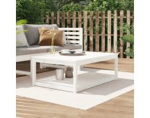 vidaXL Garden Table White 121x82.5x45 cm Solid Wood Pine