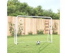 vidaXL Football Goal with Net White 214x75x152 cm Steel&Polyester