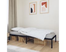 vidaXL Metal Bed Frame Black 92x187 cm Single