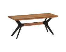 vidaXL Dining Bench 110x40x46 cm Solid Wood Acacia and Steel