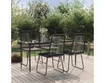 vidaXL 5 Piece Garden Dining Set Black