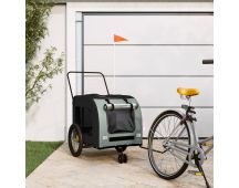 vidaXL Dog Bike Trailer Black and Grey Oxford Fabric and Iron