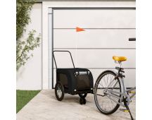 vidaXL Dog Bike Trailer Black Oxford Fabric and Iron