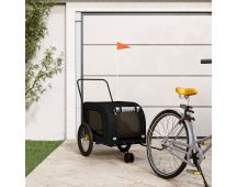 vidaXL Dog Bike Trailer Black Oxford Fabric and Iron