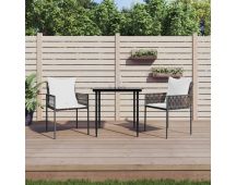 vidaXL Garden Chairs with Cushions 2 pcs Brown 54x61x83 cm Poly Rattan