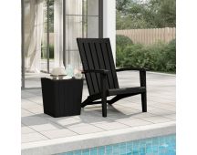 vidaXL Garden Adirondack Chair Black Polypropylene