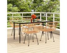 vidaXL 5 Piece Garden Dining Set Poly Rattan