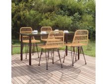 vidaXL 5 Piece Garden Dining Set Poly Rattan