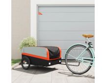 vidaXL Bike Cargo Trailer Black and Orange 45 kg Iron