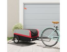 vidaXL Bike Cargo Trailer Black and Red 45 kg Iron