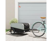 vidaXL Bike Cargo Trailer Black and Grey 45 kg Iron