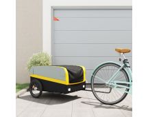 vidaXL Bike Cargo Trailer Black and Yellow 45 kg Iron