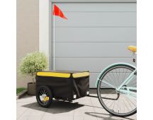 vidaXL Bike Cargo Trailer Black and Yellow 30 kg Iron