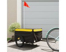 vidaXL Bike Cargo Trailer Black and Yellow 45 kg Iron