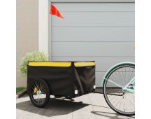 vidaXL Bike Cargo Trailer Black and Yellow 45 kg Iron