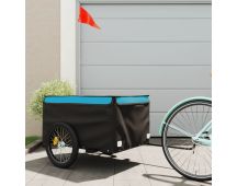 vidaXL Bike Cargo Trailer Black and Blue 45 kg Iron