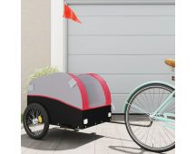 vidaXL Bike Cargo Trailer Black and Red 45 kg Iron