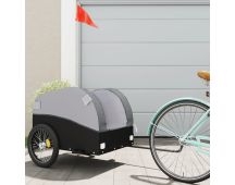 vidaXL Bike Cargo Trailer Black and Grey 45 kg Iron