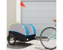 vidaXL Bike Cargo Trailer Black and Blue 45 kg Iron