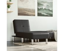 vidaXL Chaise Longue Black Faux Leather