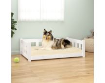 vidaXL Dog Bed White 95.5x65.5x28 cm Solid Wood Pine