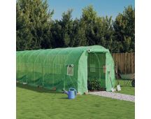 vidaXL Greenhouse with Steel Frame Green 32 m� 16x2x2 m