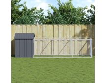 vidaXL Dog House with Roof Anthracite 117x405x123 cm Galvanised Steel