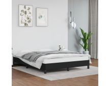 vidaXL Bed Frame Black 107x203 cm King Single Size Faux Leather