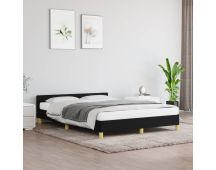 vidaXL Bed Frame Black 107x203 cm King Single Size Fabric