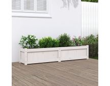 vidaXL Garden Planter White 150x31x31 cm Solid Wood Pine