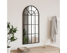 vidaXL Wall Mirror Black 40x80 cm Arch Iron