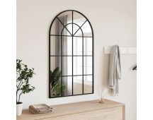 vidaXL Wall Mirror Black 60x100 cm Arch Iron