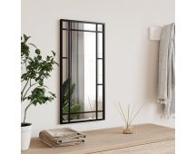 vidaXL Wall Mirror Black 30x60 cm Rectangle Iron