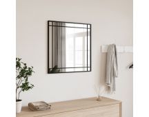 vidaXL Wall Mirror Black 60x60 cm Square Iron