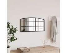 vidaXL Wall Mirror Black 60x30 cm Arch Iron