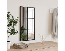 vidaXL Wall Mirror Black 30x60 cm Rectangle Iron