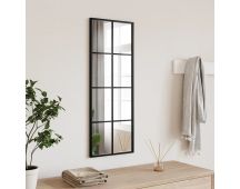 vidaXL Wall Mirror Black 30x80 cm Rectangle Iron