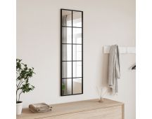 vidaXL Wall Mirror Black 30x100 cm Rectangle Iron