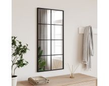 vidaXL Wall Mirror Black 40x80 cm Rectangle Iron