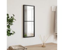 vidaXL Wall Mirror Black 20x50 cm Rectangle Iron