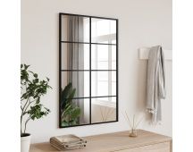 vidaXL Wall Mirror Black 50x80 cm Rectangle Iron