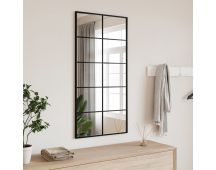 vidaXL Wall Mirror Black 50x100 cm Rectangle Iron