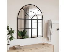 vidaXL Wall Mirror Black 80x40 cm Arch Iron