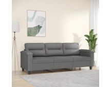 vidaXL 3-Seater Sofa Dark Grey 180 cm Microfibre Fabric