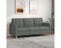 vidaXL 3-Seater Sofa Dark Grey 180 cm Fabric