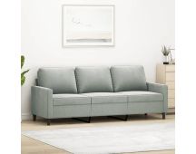 vidaXL 3-Seater Sofa Light Grey 180 cm Velvet