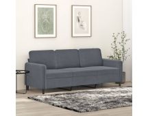 vidaXL 3-Seater Sofa Dark Grey Velvet 180 cm